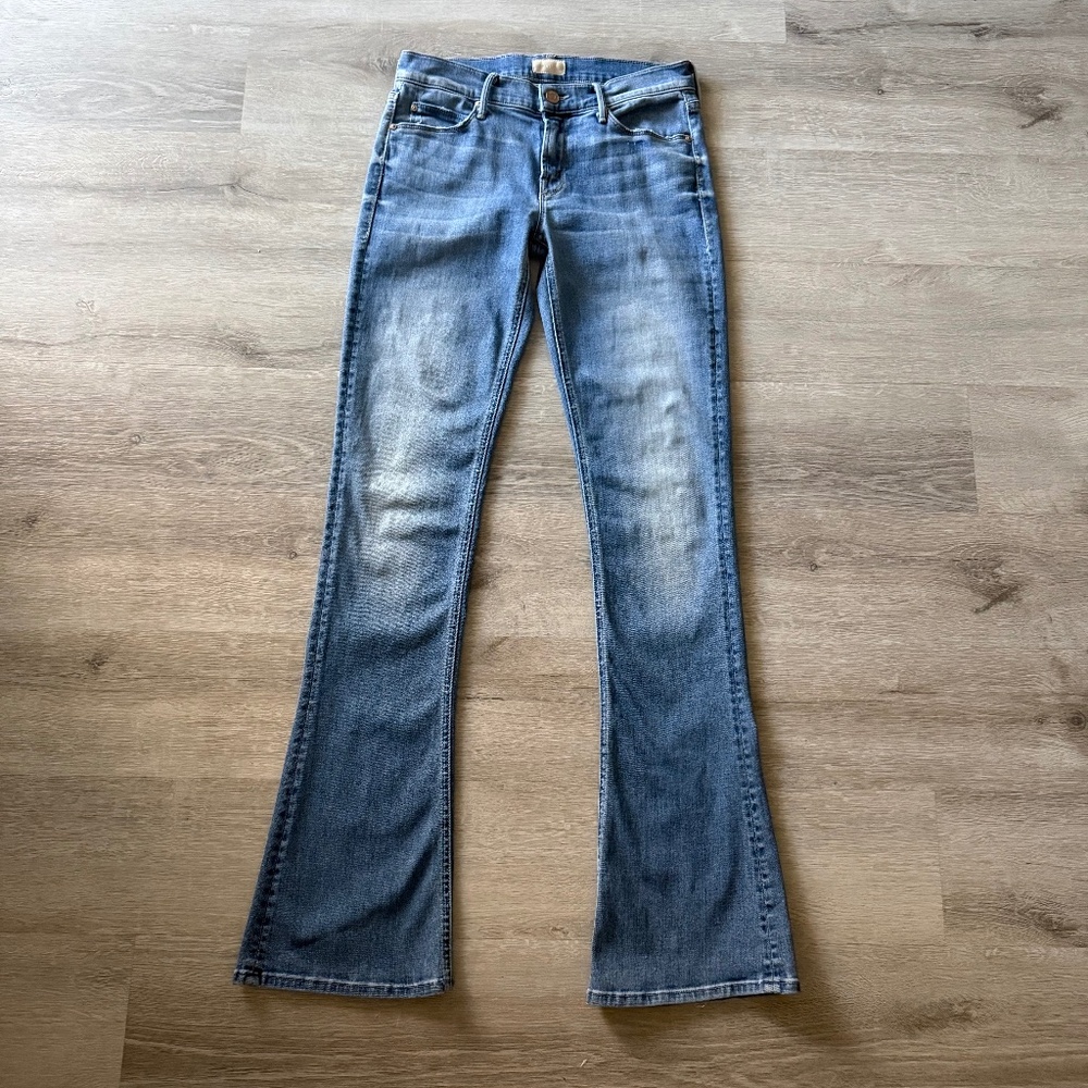 MOTHER Women’s The Runaway Mid Blue classic skinny flare size 27